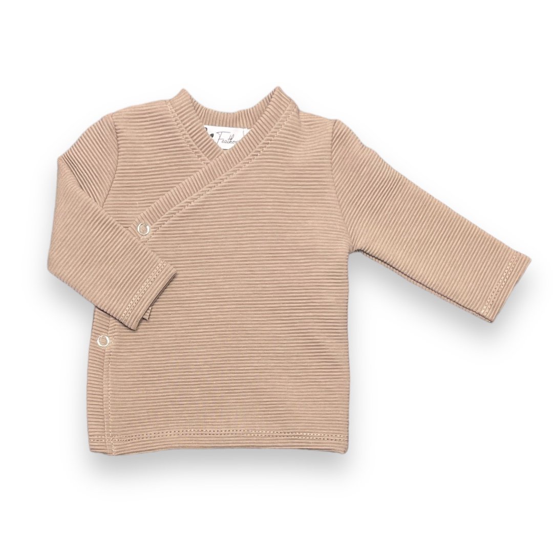 Overslagshirtje rib taupe