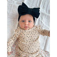 Baby haarband Livia velvet strik zwart